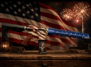 America THe Brave Cerakote AR-15, Patriotic design by Tattoo Tactical