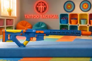 Big Nerf Cerakote AR-15, Child's Play design by Tattoo Tactical