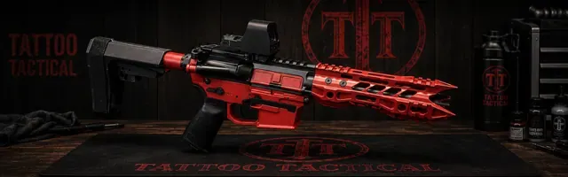 Evil Cerakote AR-15, Horror design by Tattoo Tactical