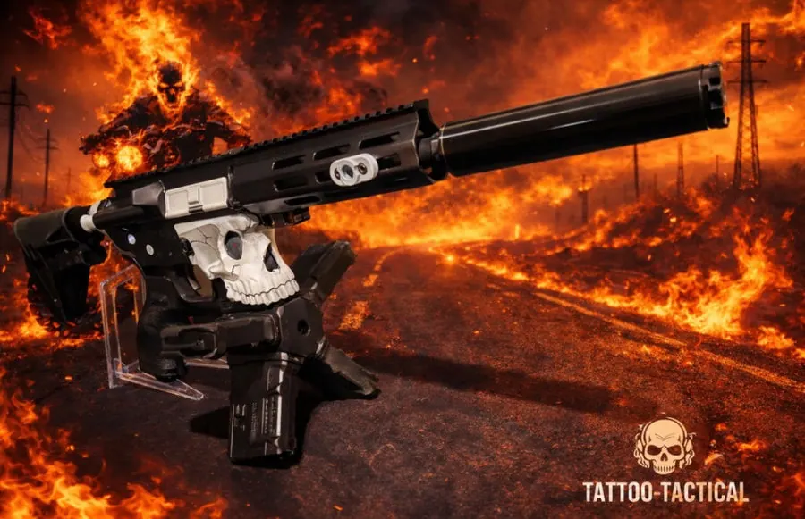 Ghost Rider Cerakote AR-15, Comic design by Tattoo Tactical