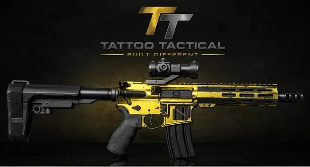 Gold Beast Cerakote AR-15, Gold design by Tattoo Tactical