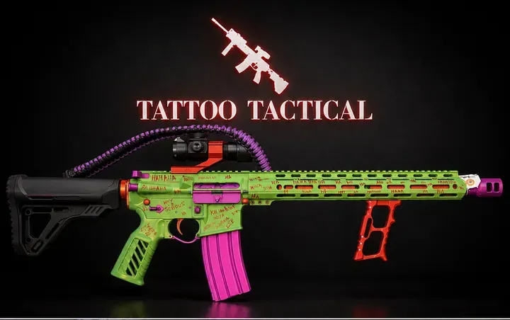 Joker Cerakote AR-15, Comic design by Tattoo Tactical