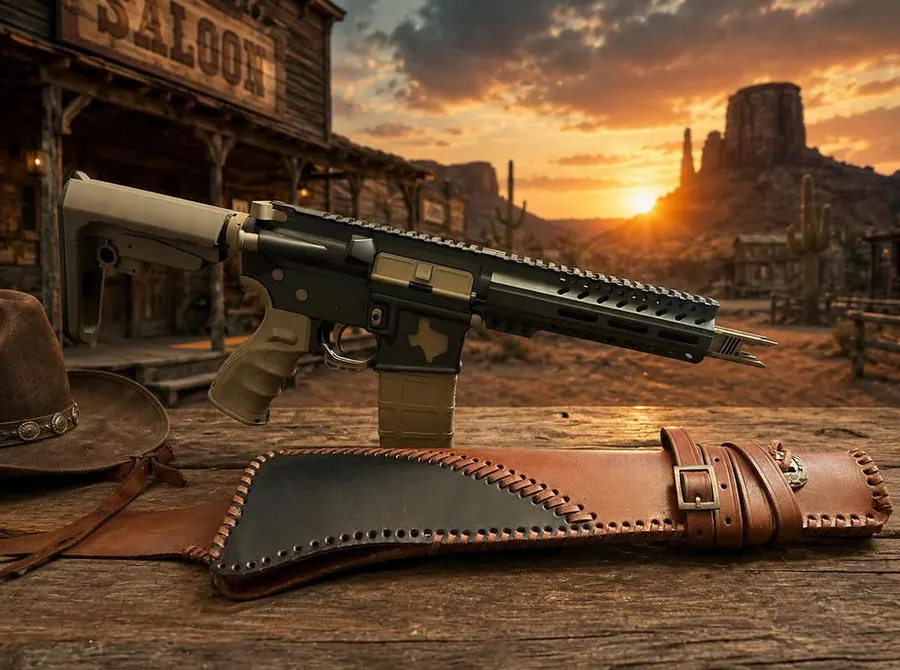 Outlaw Cerakote AR-15, Western design by Tattoo Tactical