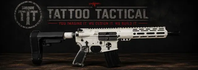 Reverse Punisher Cerakote AR-15, Comic design by Tattoo Tactical