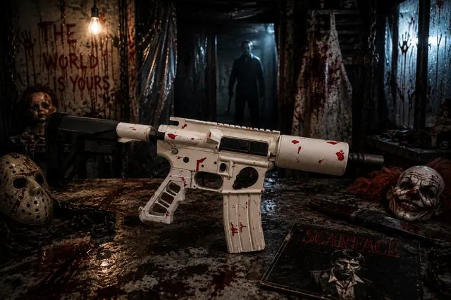Skull & Bones Cerakote AR-15, Horror design by Tattoo Tactical