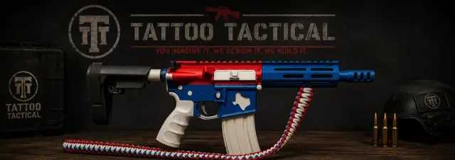 Texas Pride Cerakote AR-15, Patriotic design by Tattoo Tactical