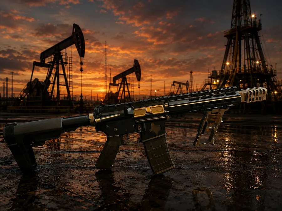 Texas Tea Cerakote AR-15, Gold design by Tattoo Tactical
