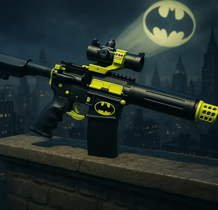 The Bat Cerakote AR-15, Comic design by Tattoo Tactical