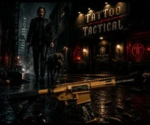 The Continental Cerakote AR-15, Gold design by Tattoo Tactical