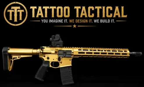The Trump Cerakote AR-15, Gold design by Tattoo Tactical